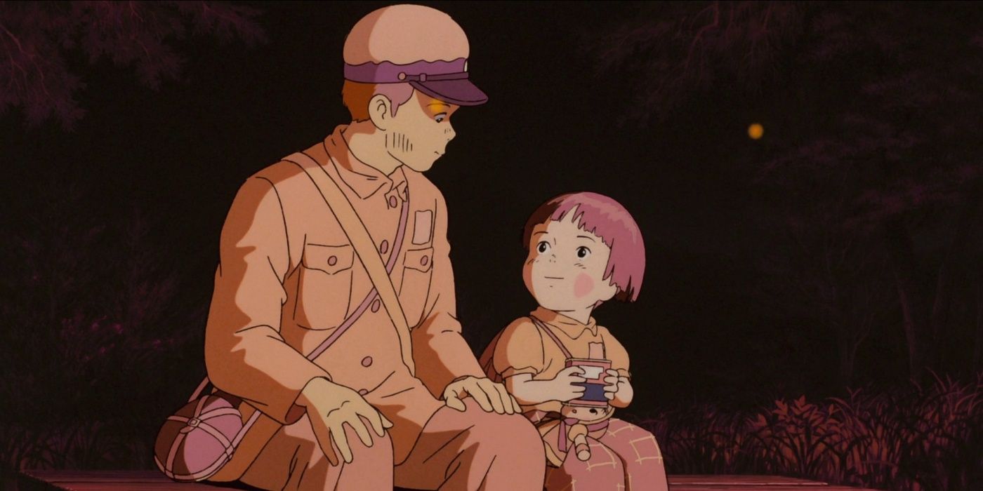 Seita and his sister Setsuko sitting together in Grave of the Fireflies.