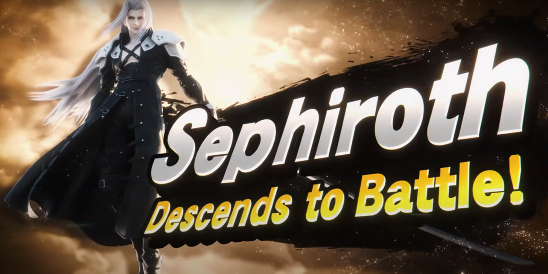 Sephiroth empuña su espada icónica en batalla.