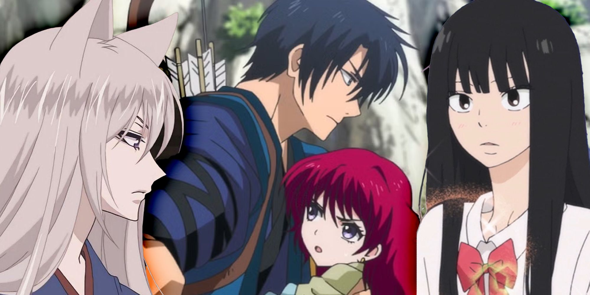 Shojo anime tropes collage with Tomoe, Hak and Yona and Sawako