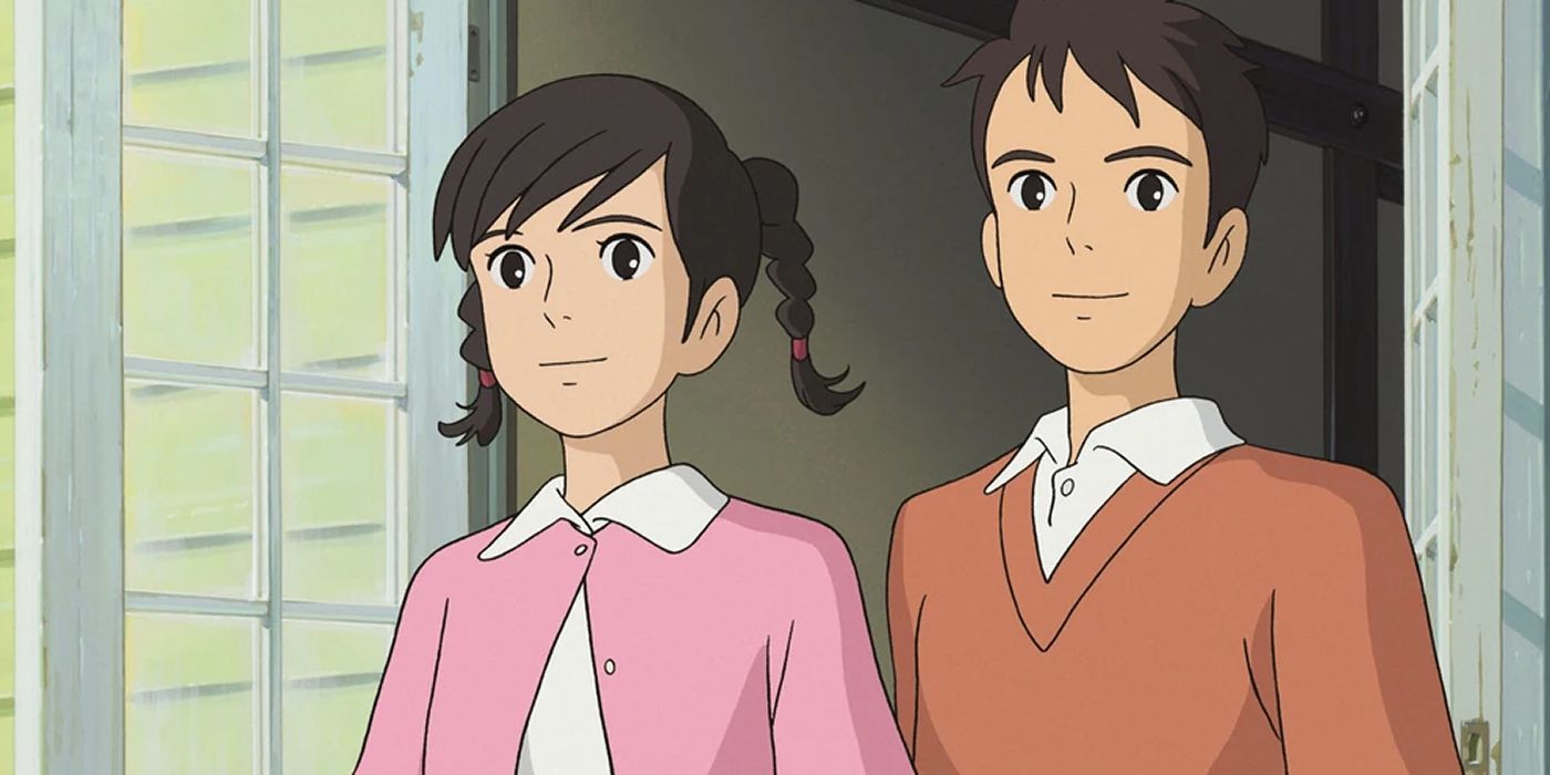 shun and umi smiling in from up on poppy hill