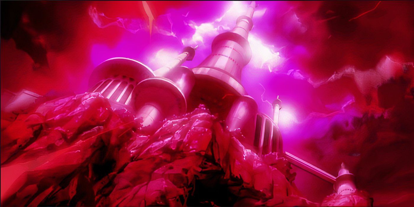 O castelo do planeta Vegeta no Pseudo Universo de Fu em Super Dragon Ball Heroes.