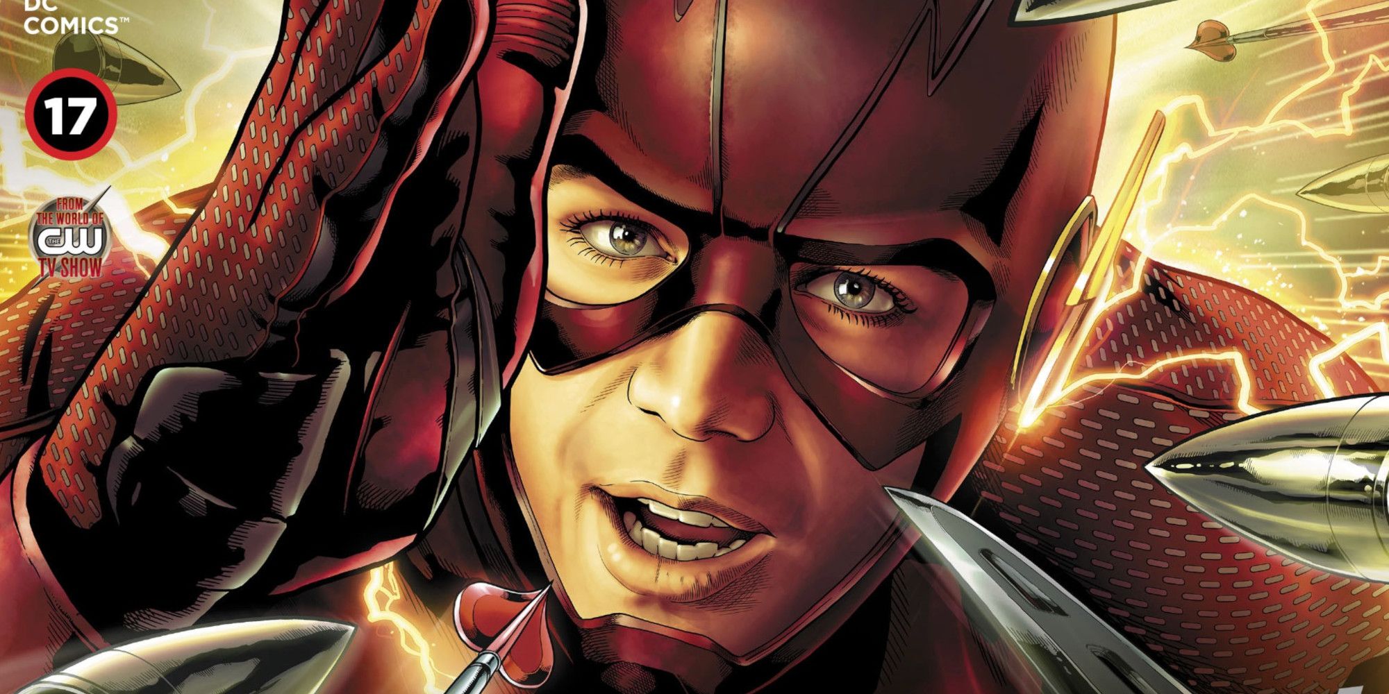 The Flash correndo em direção ao leitor na capa da Temporada Zero