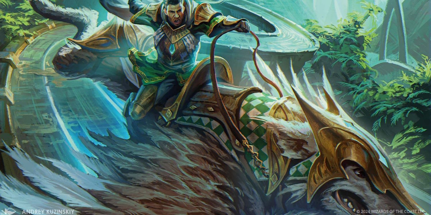 Arte da expansão Aetherdrift de Magic: The Gathering, apresentando os Quickbeasts Alacrian.