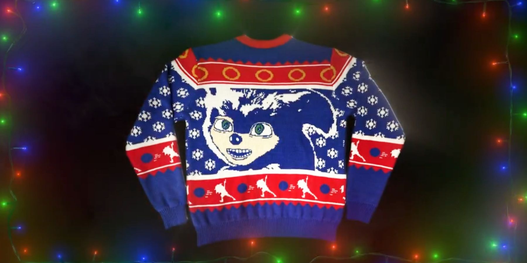 The Original Hideous Sonic Is Back, but This Time in Ugly Christmas Sweater Form