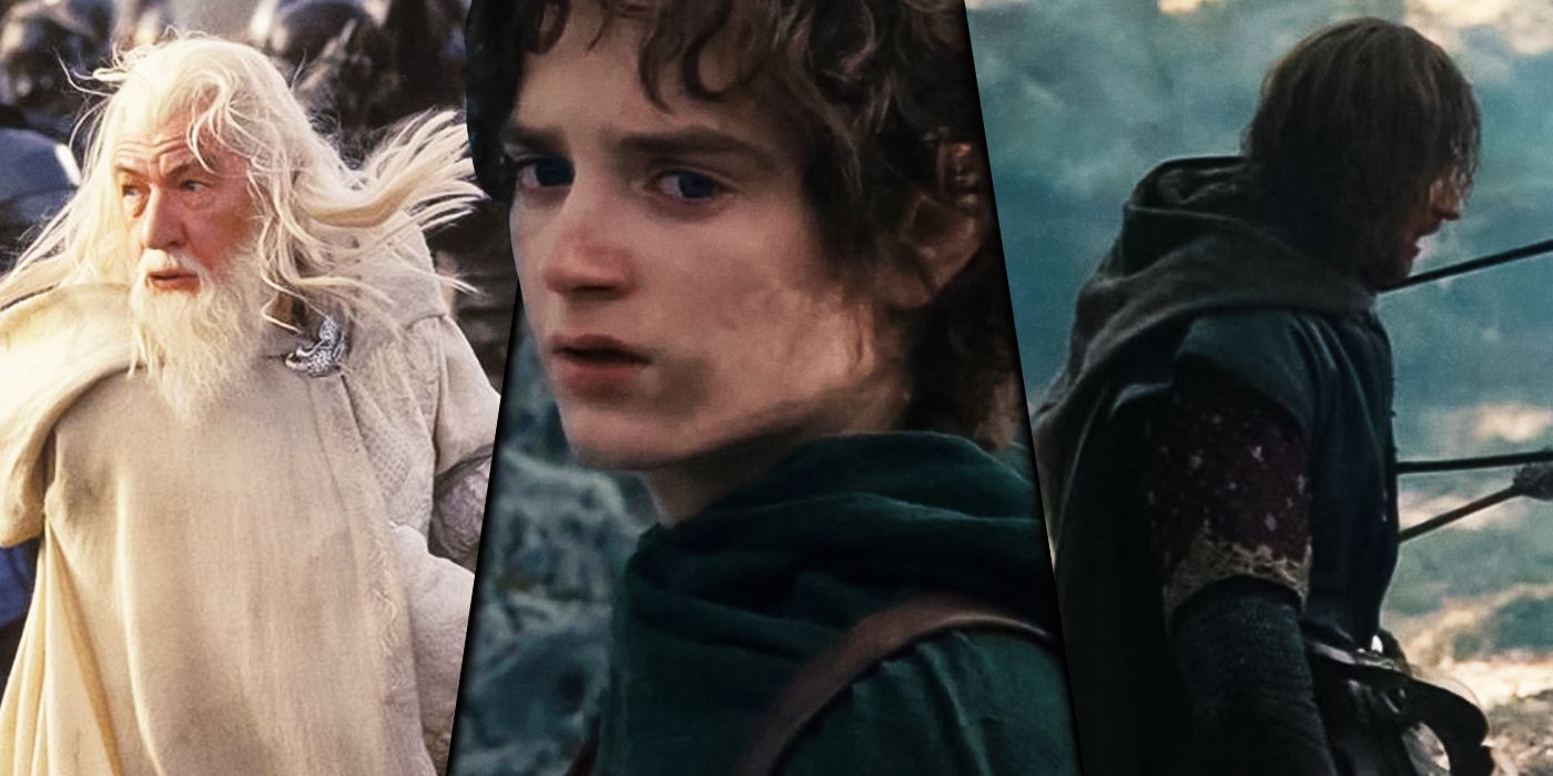 Images of Gandalf, Frodo and Boromir in Lord of the Rings