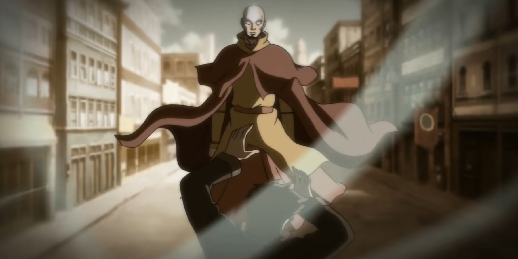 Aang derrotando Yakone em A Lenda de Korra