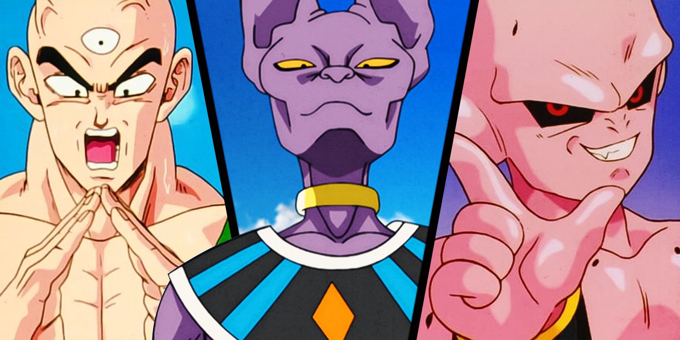 Images of Tien, Beerus and Kid Buu in Dragon Ball Z