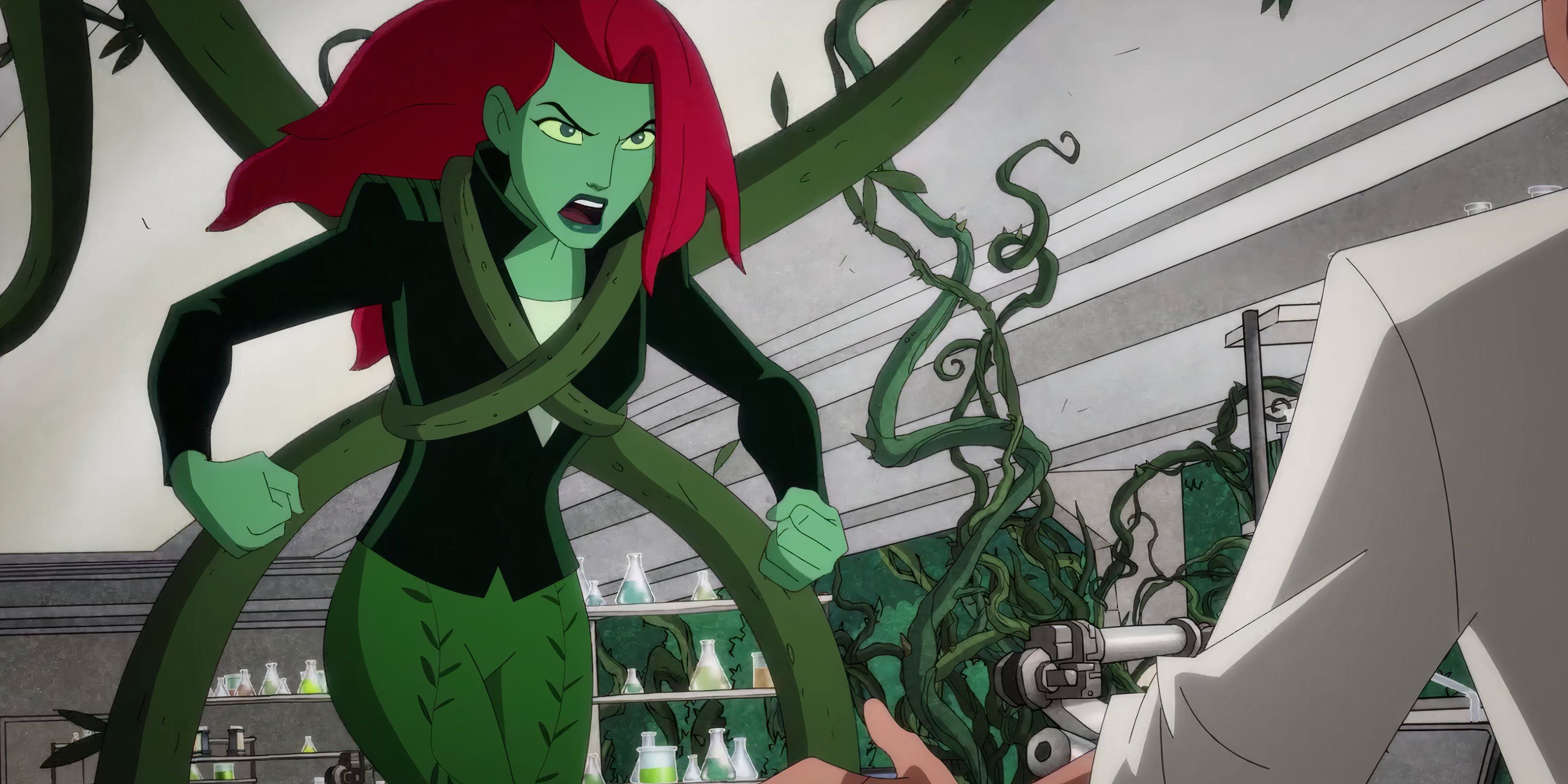 Jason Woodrue é atacado por Poison Ivy em Harley Quinn