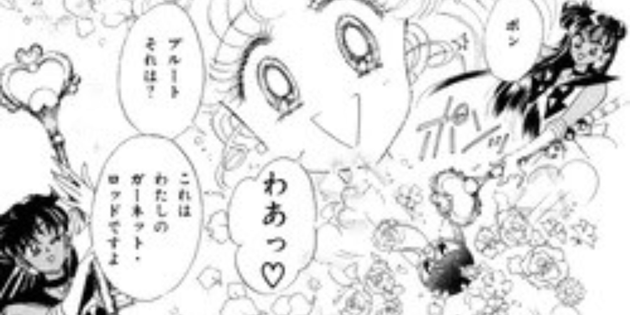 Sailor Plutão contando a Chibi-Usa como usar Abracadabra Pon em Sailor Moon