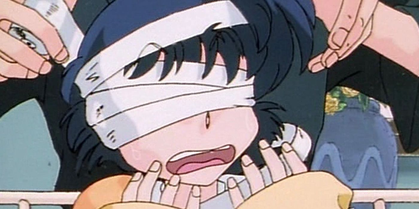 Akane é pego pelo Dr. Ato confuso de tofu em Ranma 1/2