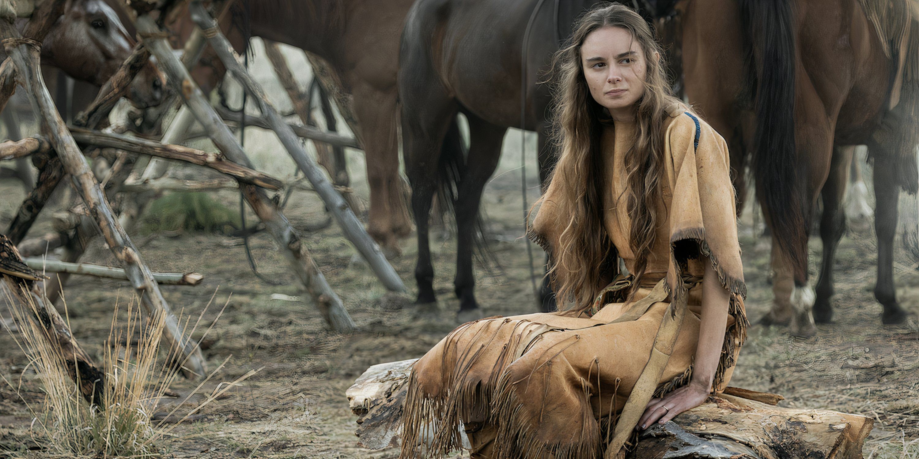 Abish Pratt is seated in the Shoshone reserve in American Primeval