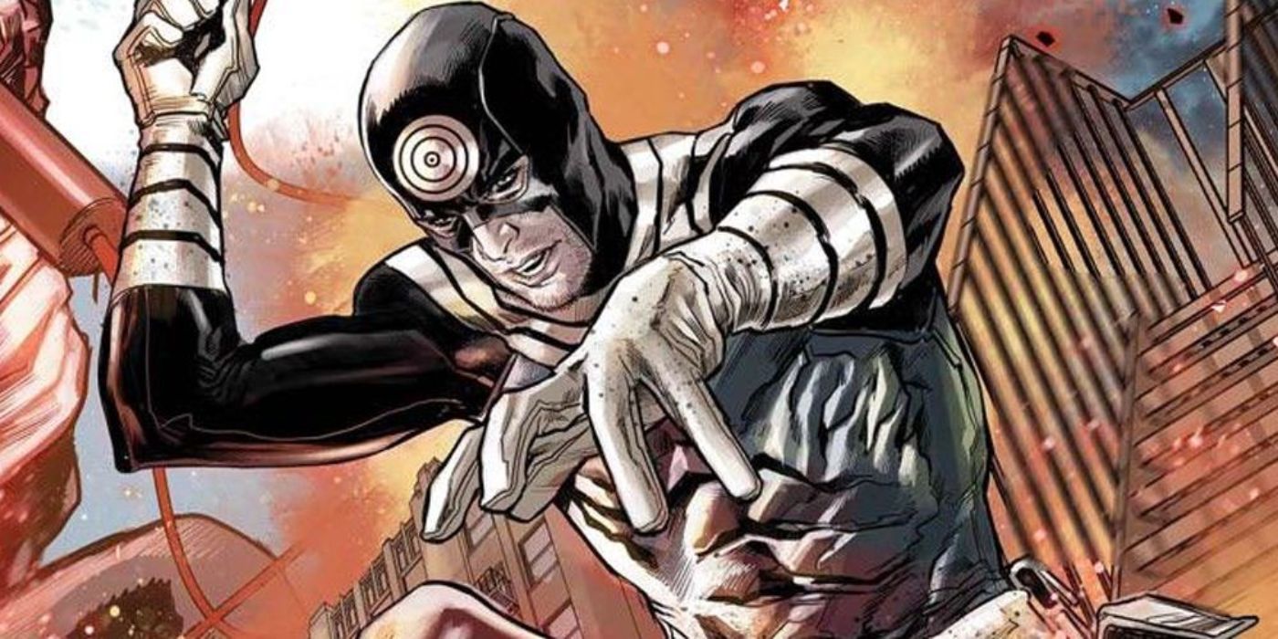 Bullseye lança cartões em Demolidor na Marvel Comics.