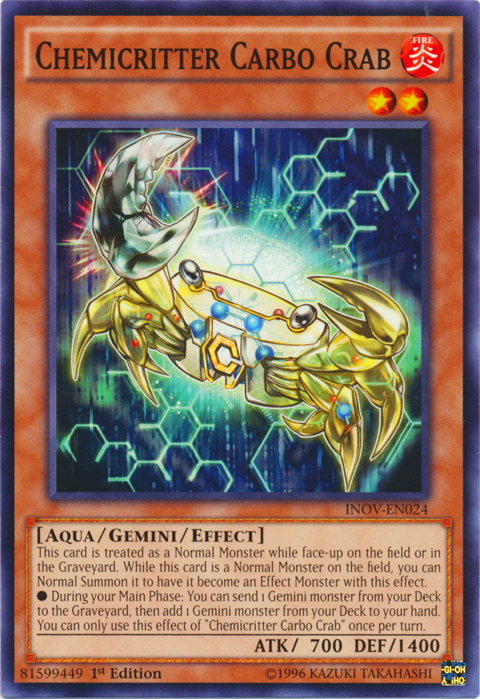 Chemicritter Carbo Crab no Yu-Gi-Oh! TCG/OCG.