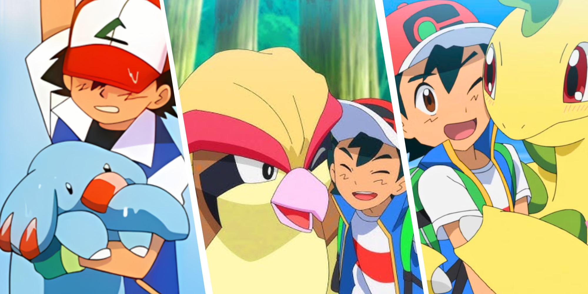 Custom Image of Ash and Phanpy, Ash and Pidgeot, Ash and Bayleef from Pokemon