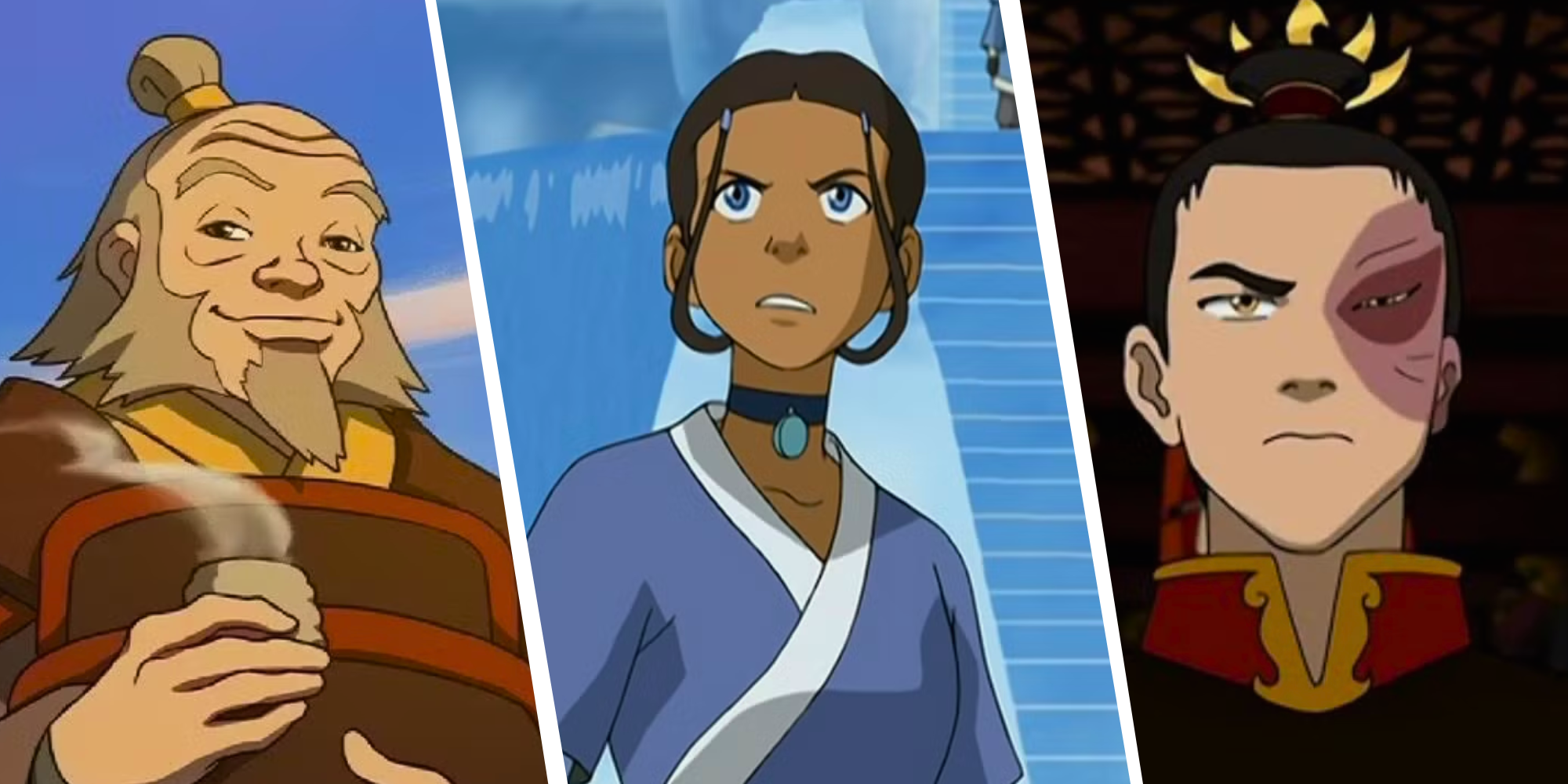 Custom Image of Uncle Iroh, Katara, and Prince Zuko from Avatar The Last Airbender animated series