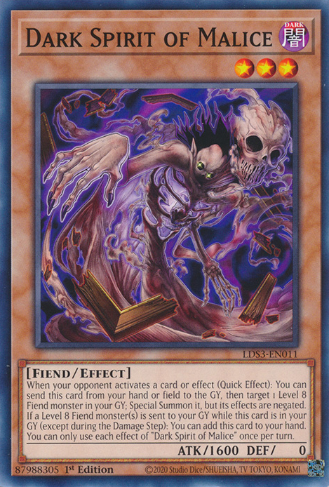 Espírito sombrio de malícia no yu-gi-oh! TCG/OCG.