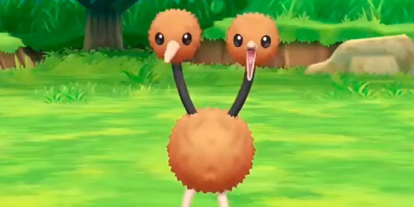 Doduo é encontrado em Pokemon Let's Go Pikachu & Let's Go Eevee