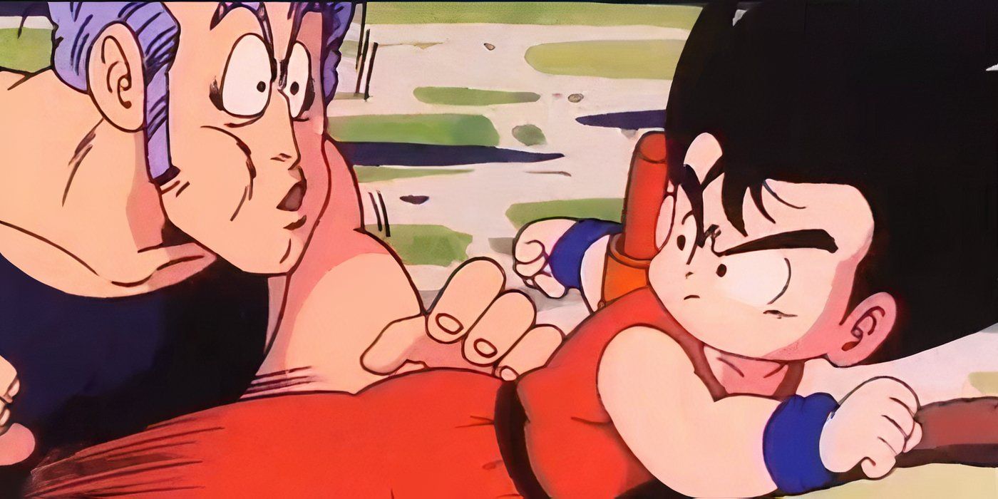 Goku chuta o general White no estômago no episódio 41 de Dragon Ball.