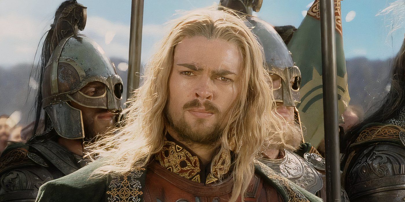 Éomer arrives at the final battle against Sauron in The Return of the King