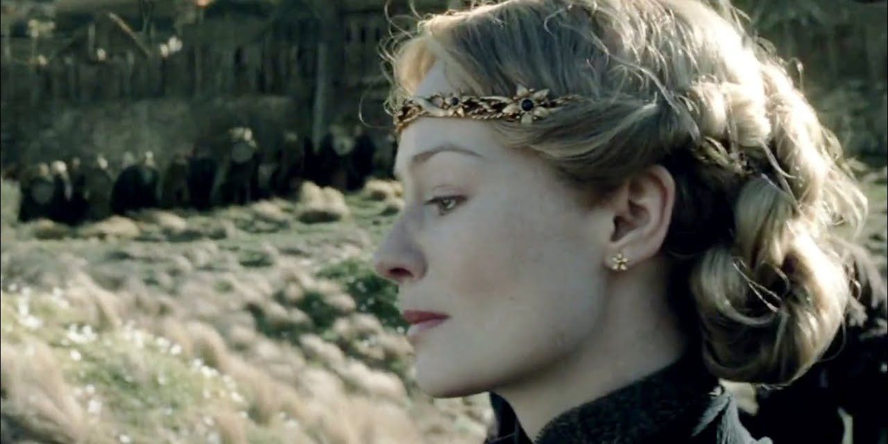 Éowyn no funeral de Theodred em O Senhor dos Anéis: As Duas Torres