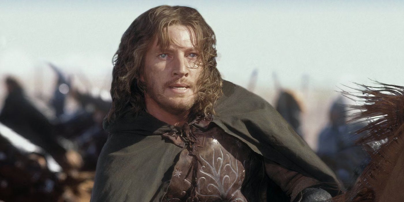 Faramir fights enemies and notices another soldier needs his help in The Lord of the Rings