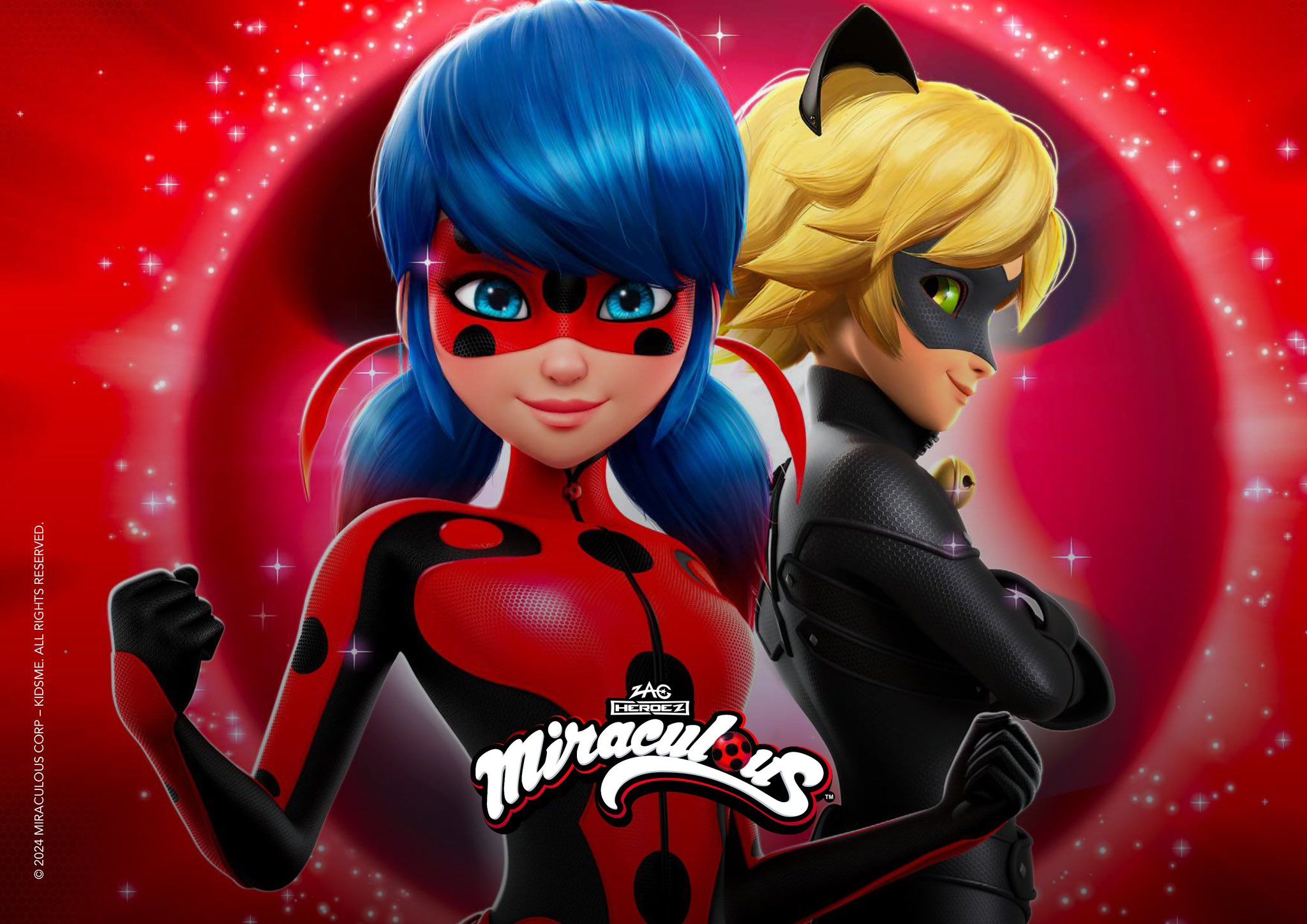 6ª temporada milagrosa com Ladybug e Cat Noir em novos trajes de super-heróis