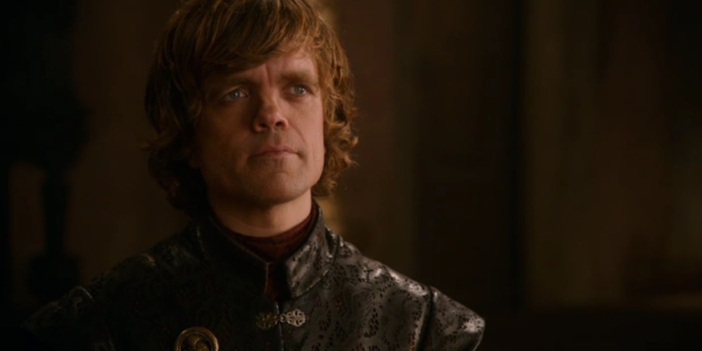 Tyrion com uma expressão confiante na segunda temporada de Game of Thrones.