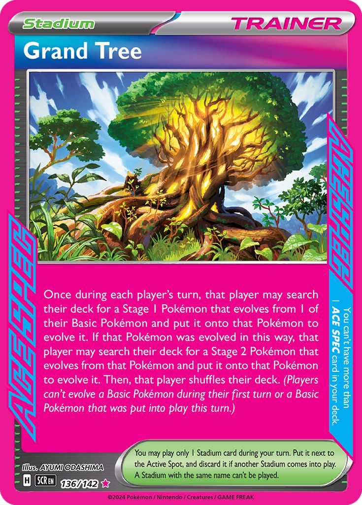 O Grand Tree Card do Pokemon TCG Expansion Set Crown Stellar Crown.