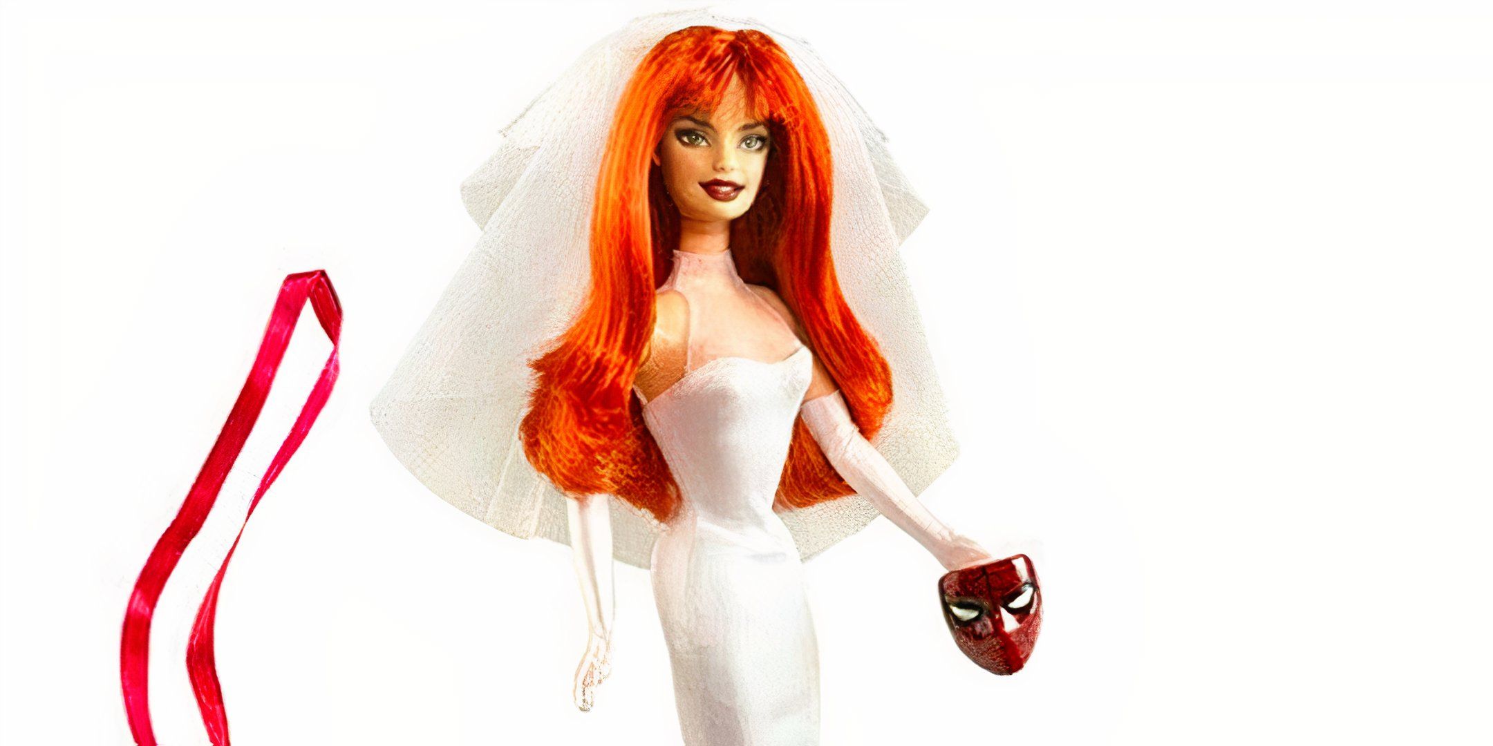 Mary Jane Watson em seu vestido de noiva da Barbie Mattel