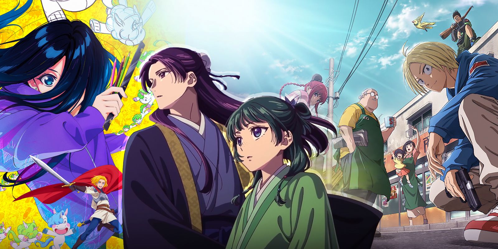 Zenshu, os diários de farmacêuticos e colagem de anime dos dias de Sakamoto