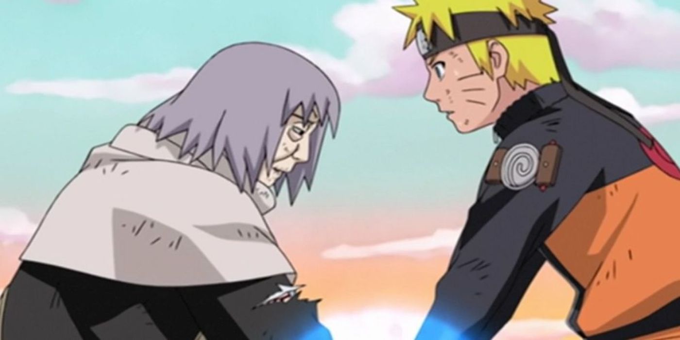 Lady Chiyo y Naruto intentan restaurar la vida de Gaara en Naruto: Shippuden.