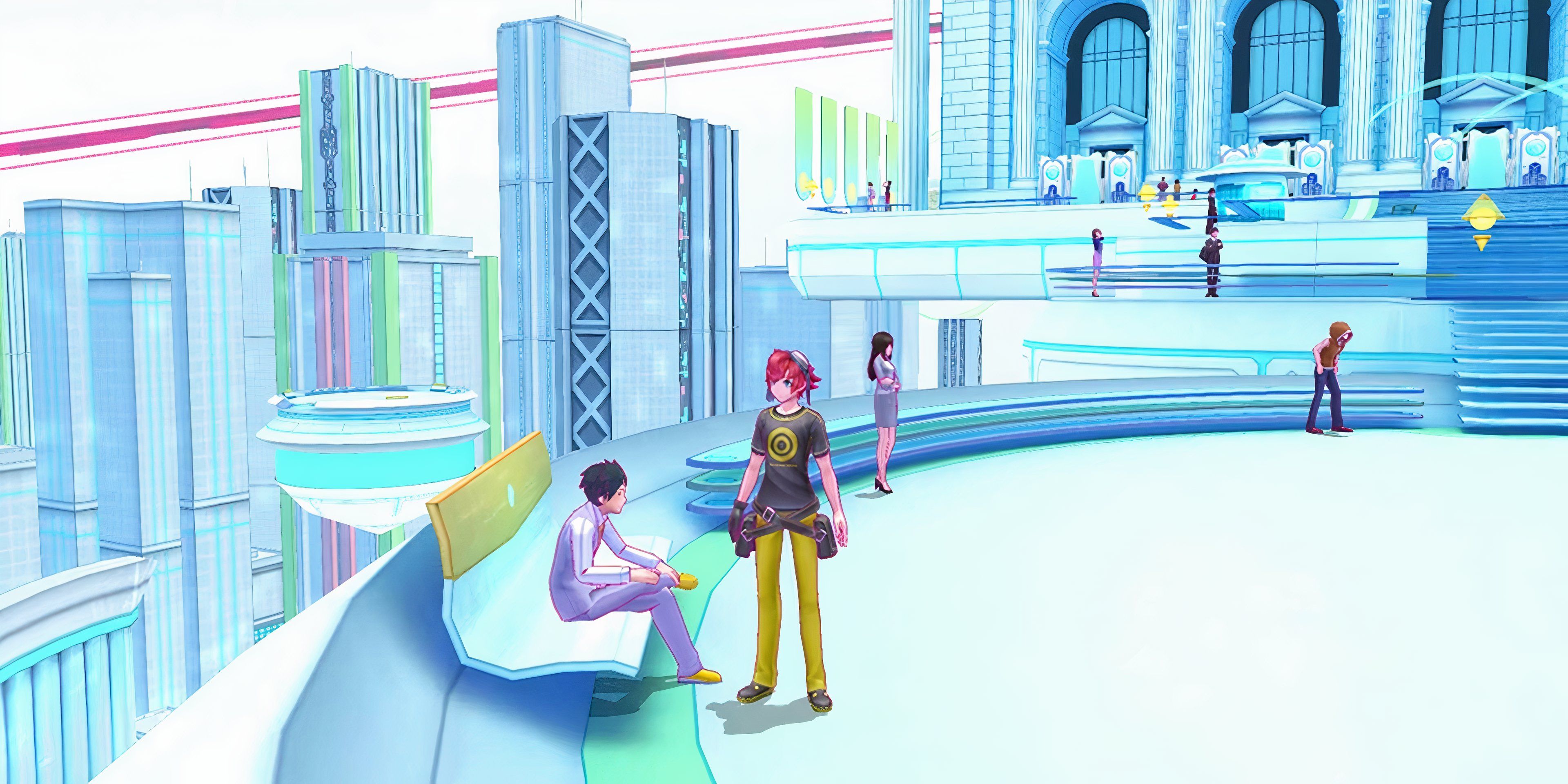 Protagonista masculino no Éden em Digimon Story Cyber ​​Sleuth.