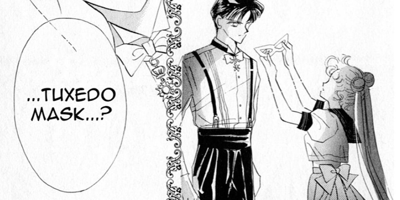 Mamoru revela sua identidade como máscara de smoking em um lindo soldado Sailor Moon