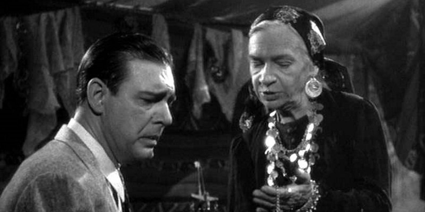 Lon Chaney Jr como Larry Talbot e Maria Ouspenskaya como Maleva no Wolf Man