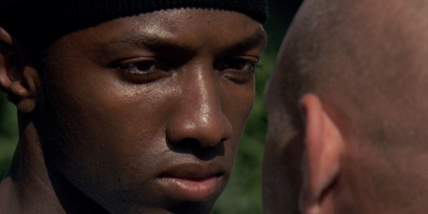 Marlo (Jamie Hector) from The Wire in close up.