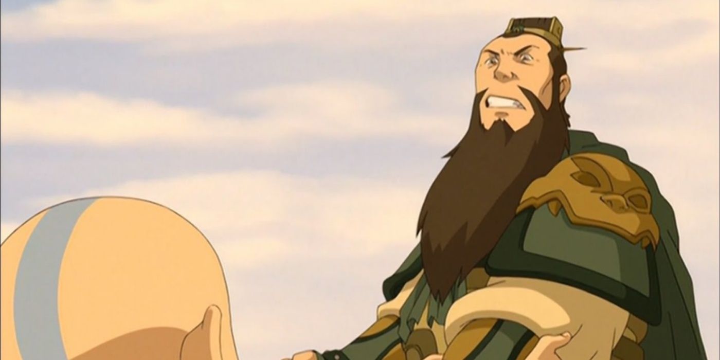 General Fong ordenando que Aang lutasse no ATLA