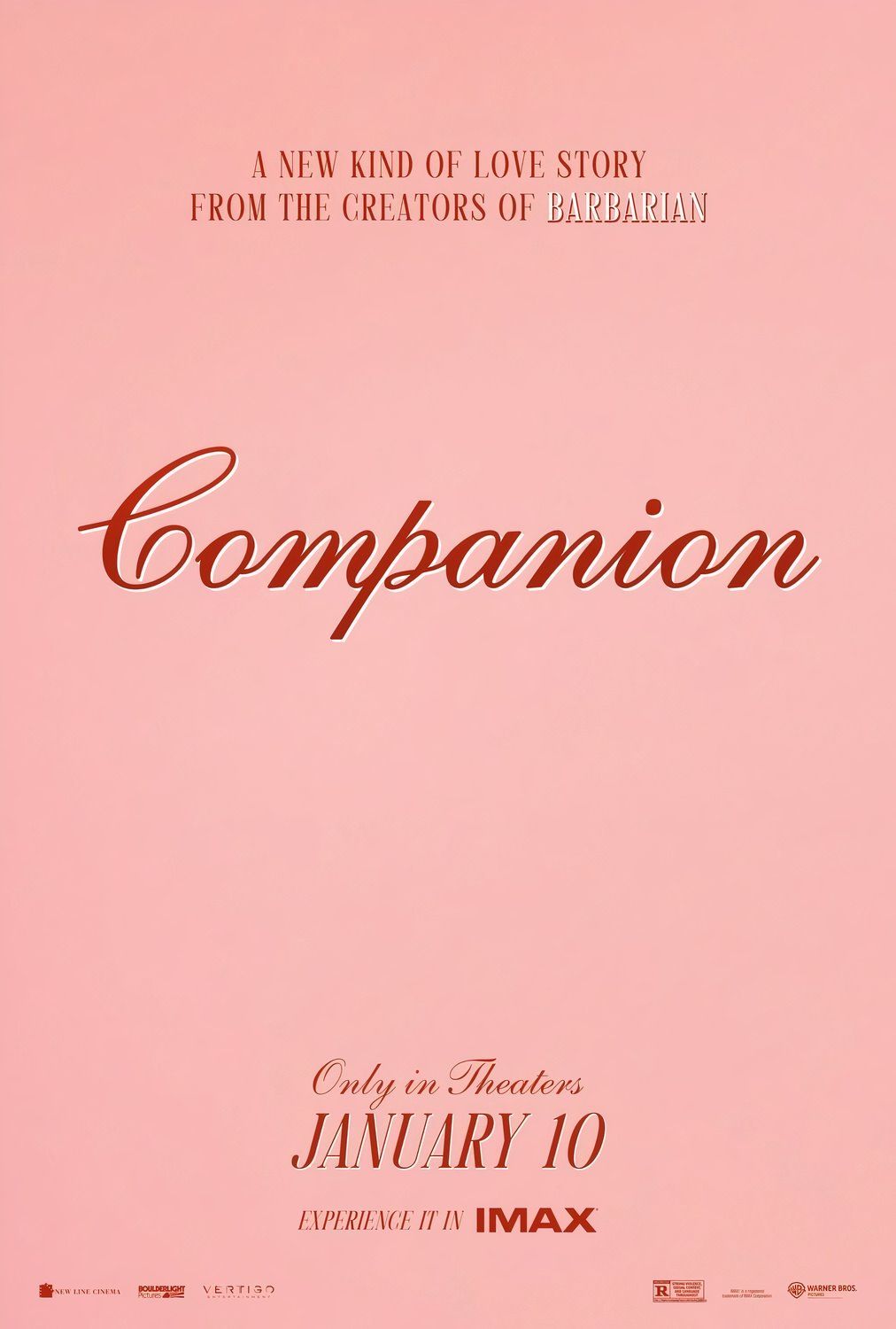 Póster de película para el próximo terror de terror Companion