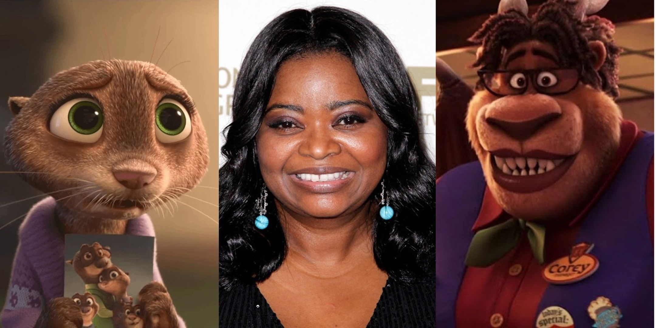 Octavia Spencer na frente de seus filmes da Disney