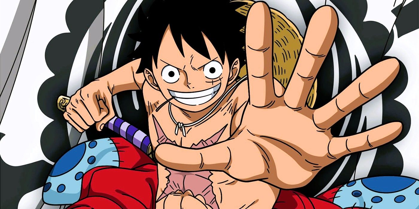 Luffy on One Piece's new Crunchyroll home media release cover for April 2025