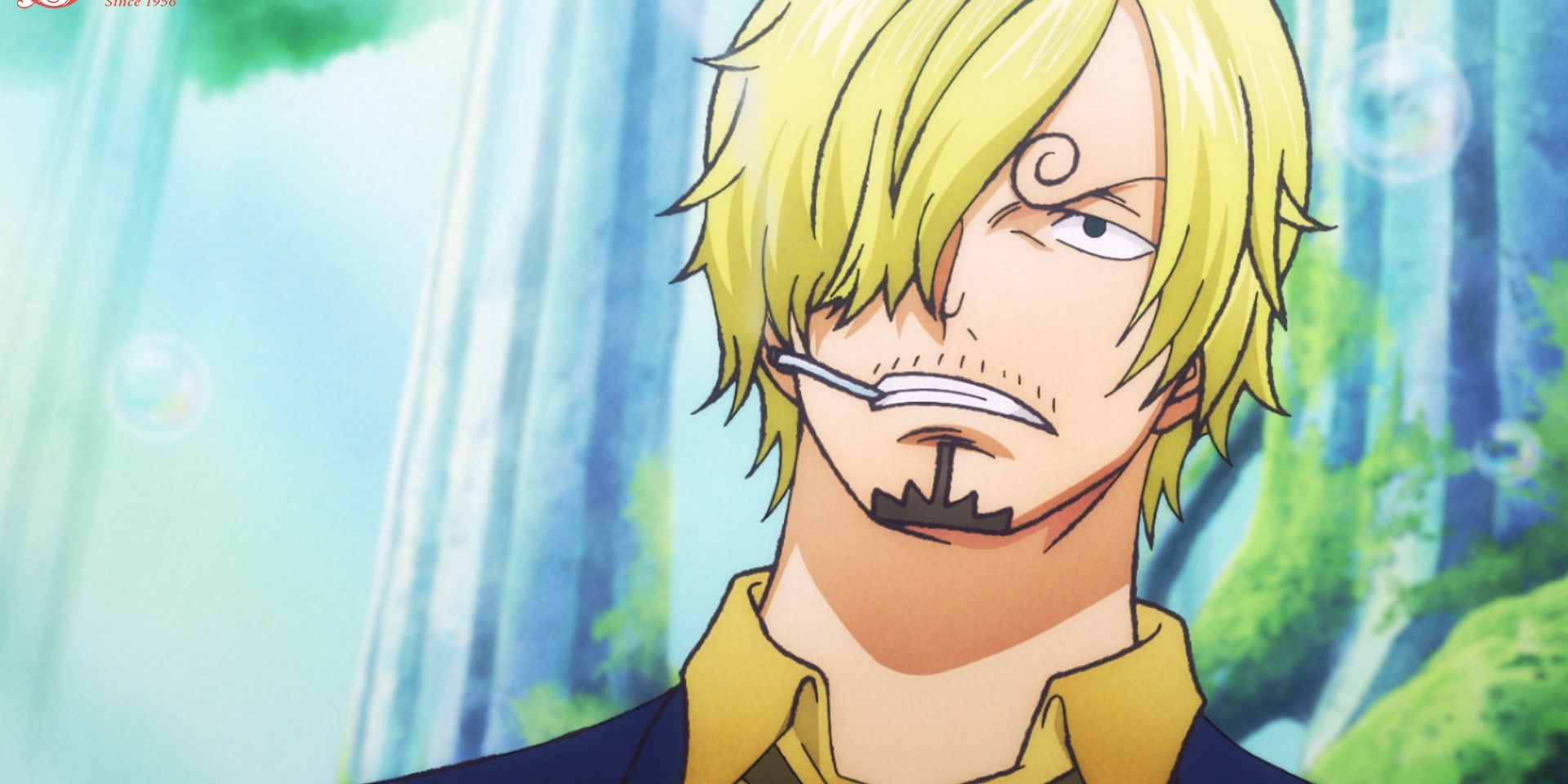 Sanji observa a ilha de peixes-homem