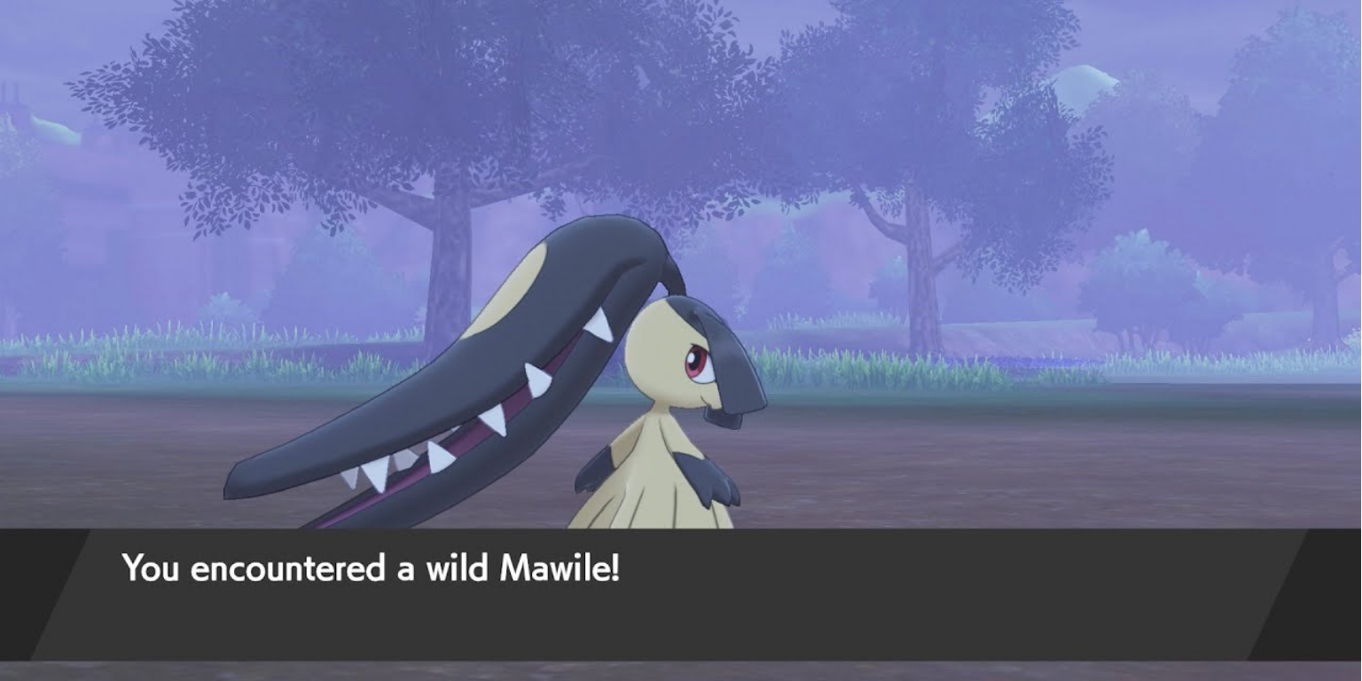 A wild Mawile is found in Pokemon Sword & Shield.