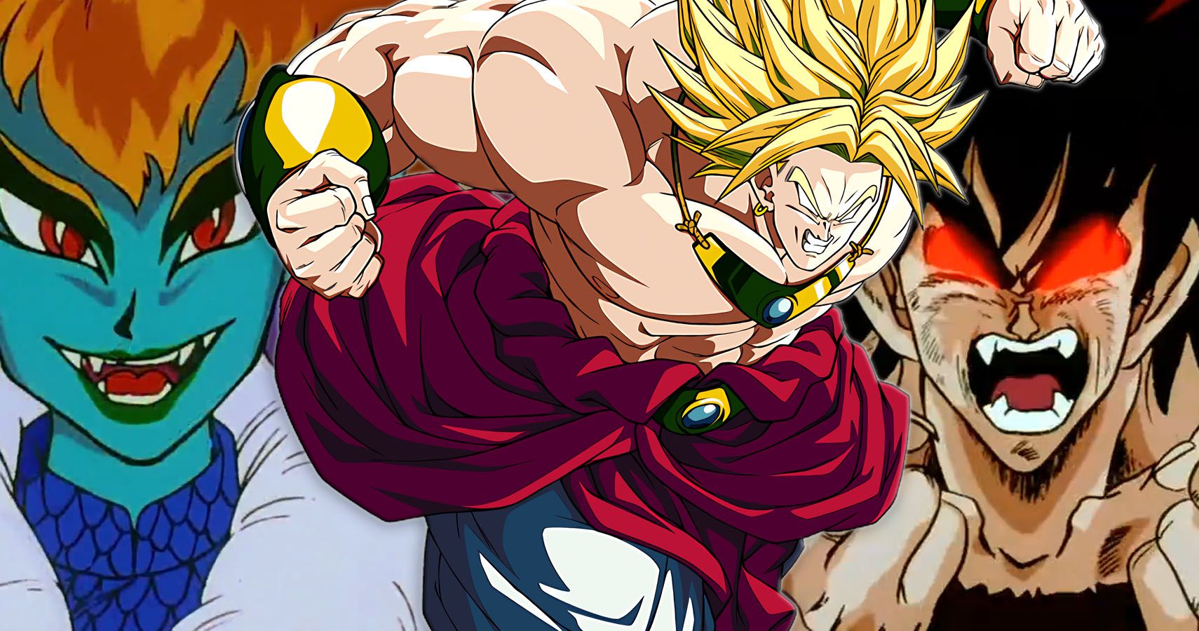 Princess Snake, Lendary Super Saiyan Broly e um Saiyan regular se transformando em um ozaru ou grande macaco
