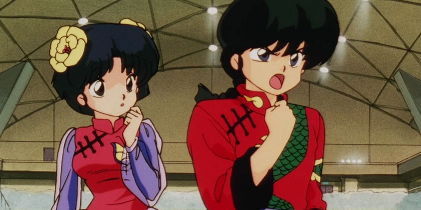 Ranma ameaça Mikado em Ranma 1/2