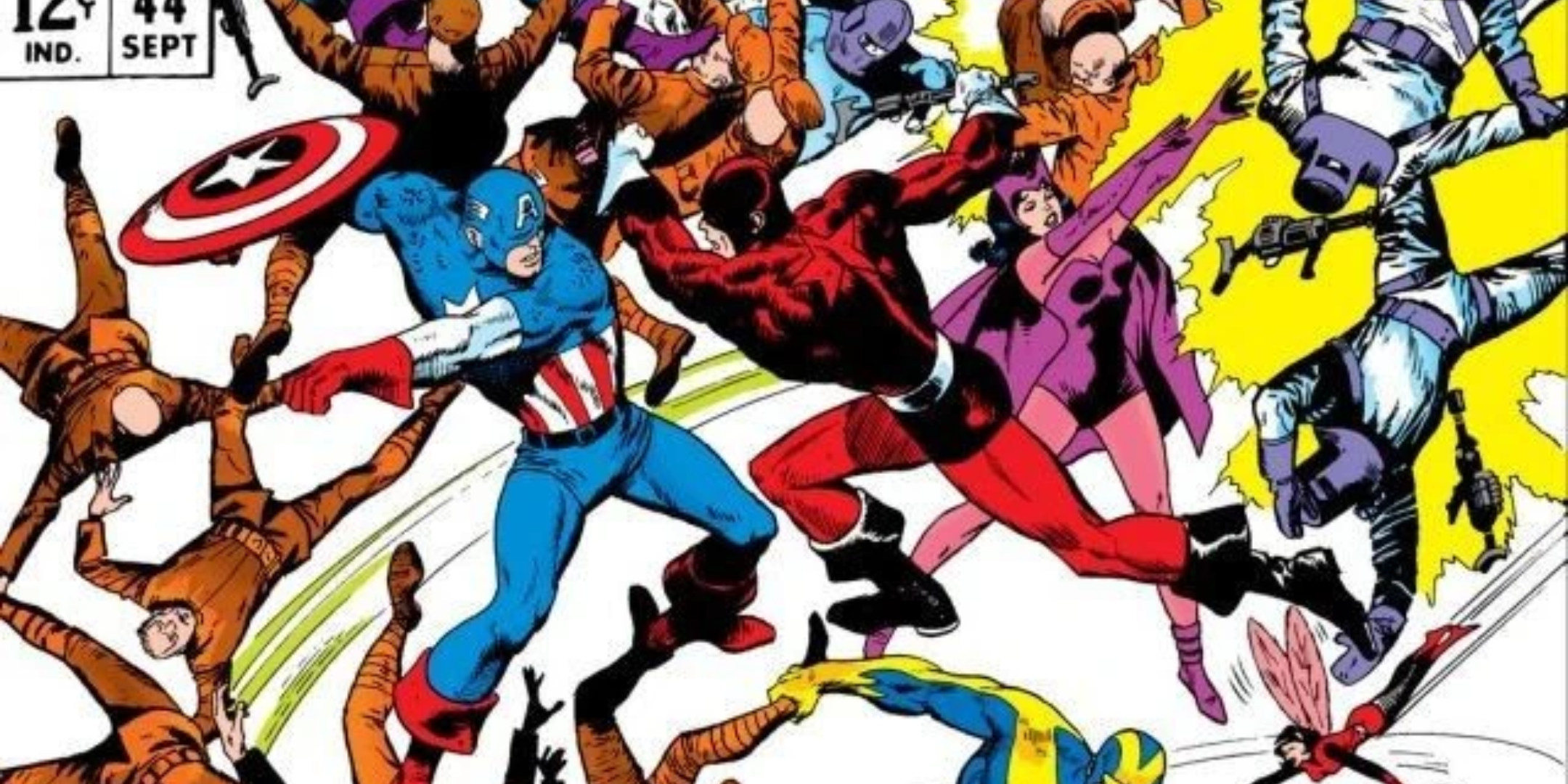 Red Guardian versus Captain America on the cover of Avengers #44 (1967)