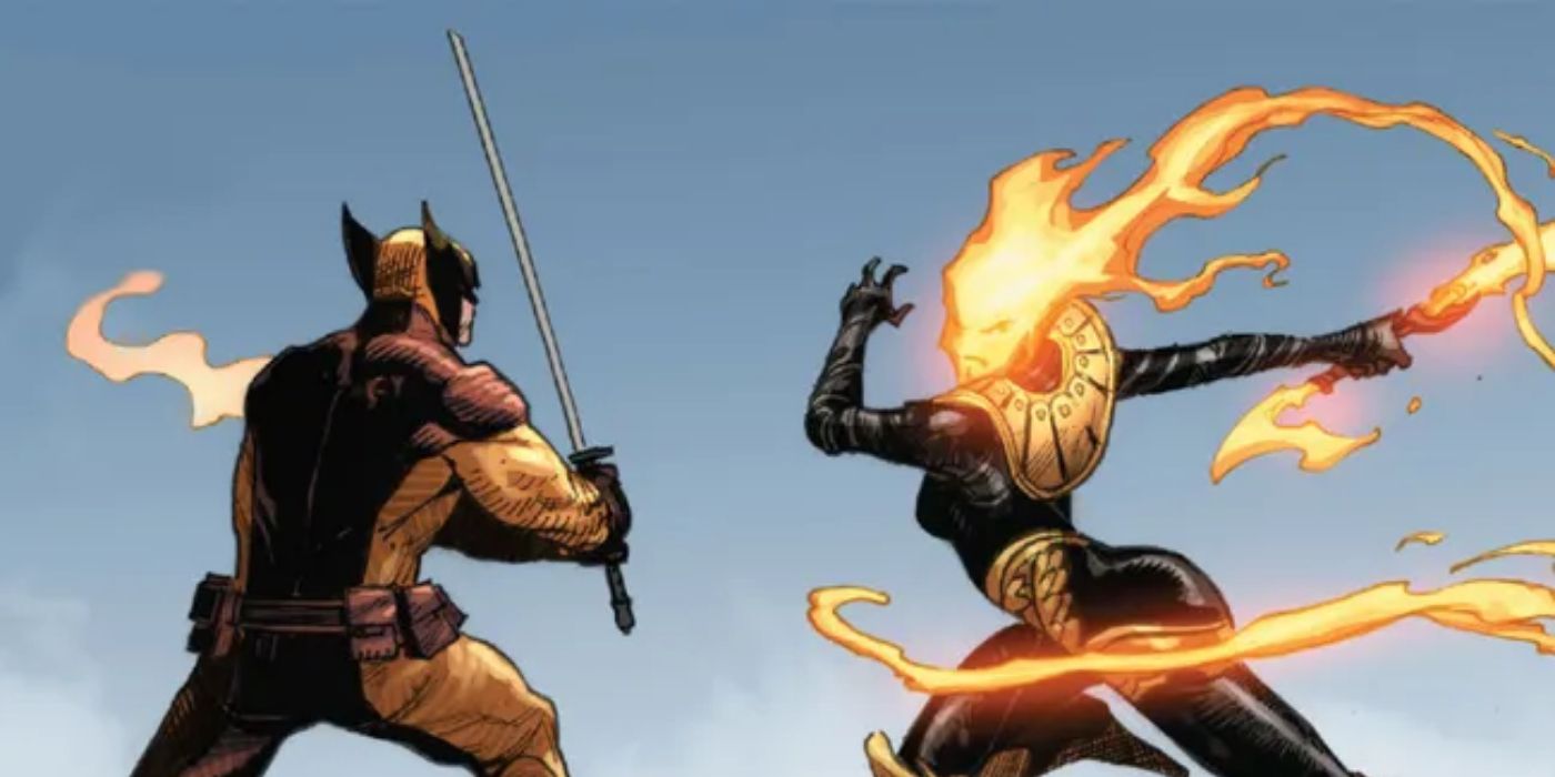 Primeiro Horseman War Battles Wolverine em X of Swords