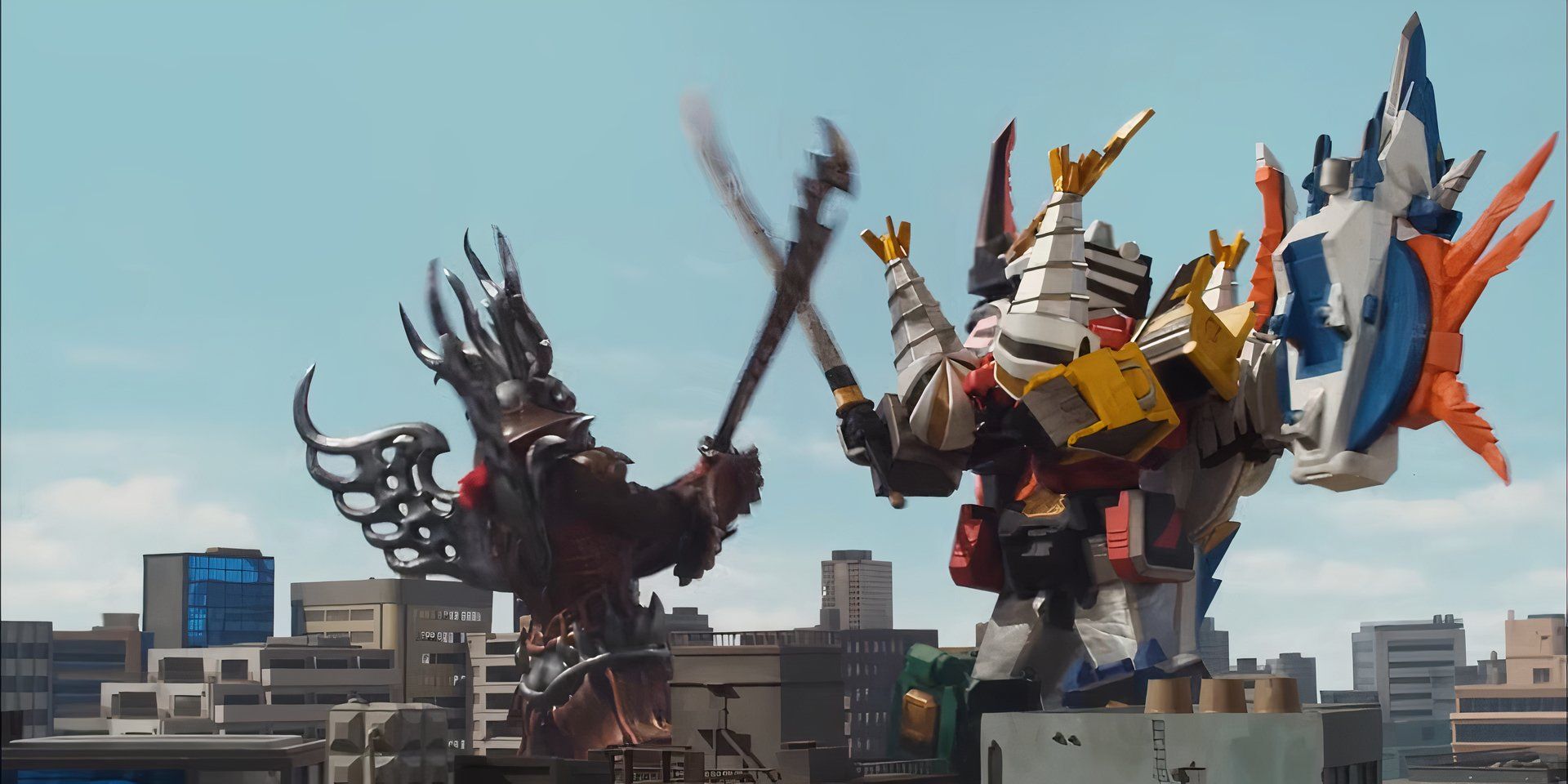 Robtish e Megazord lutam no episódio 12 de Power Rangers Samurai