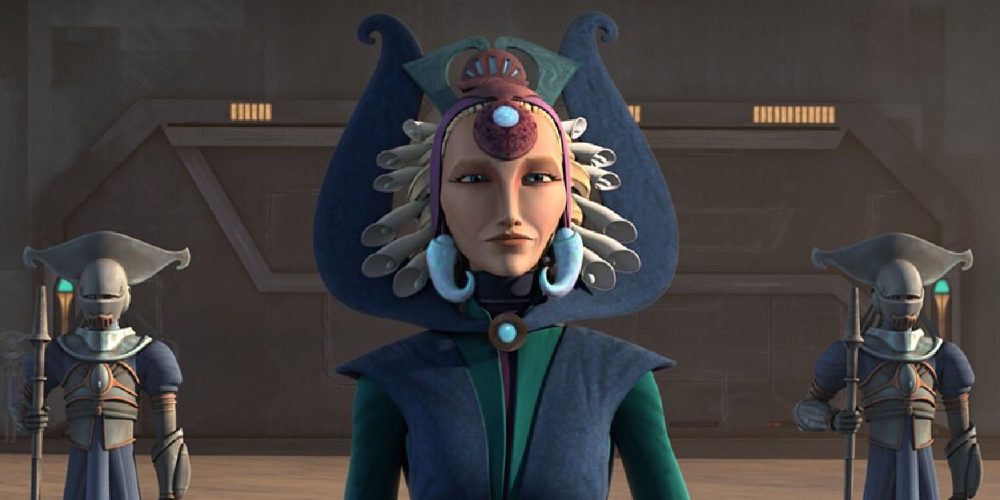 Satine Kryze aparece com seus guardas em Guerra nas Estrelas: The Clone Wars