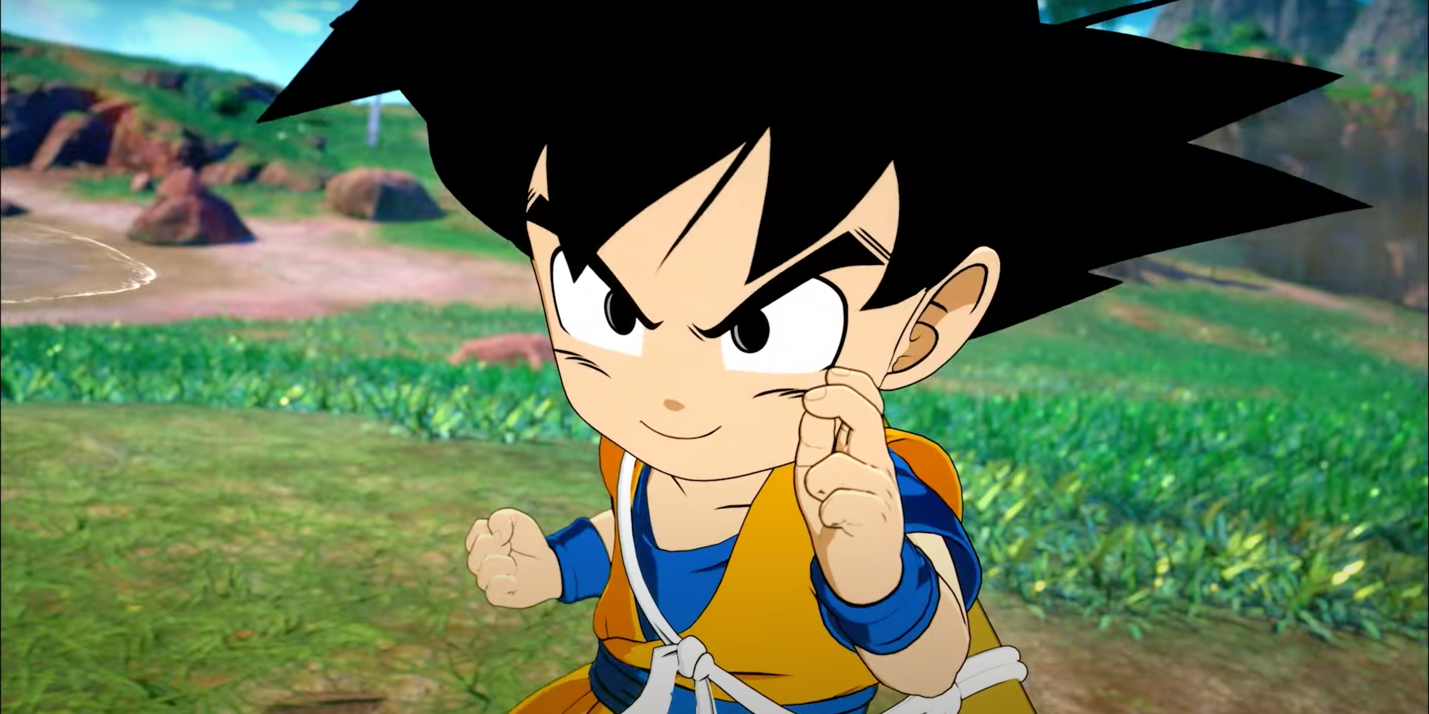 Goku (Mini) se prepara para lutar em Dragon Ball Sparking! Zero.