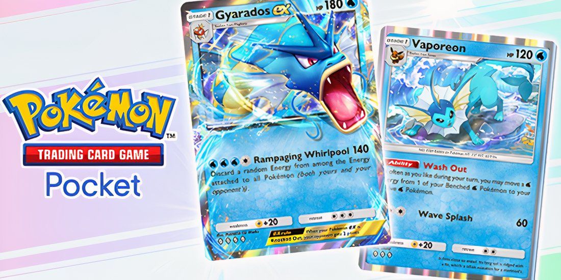 Ex do Gyarados sentado ao lado do Vaporeon