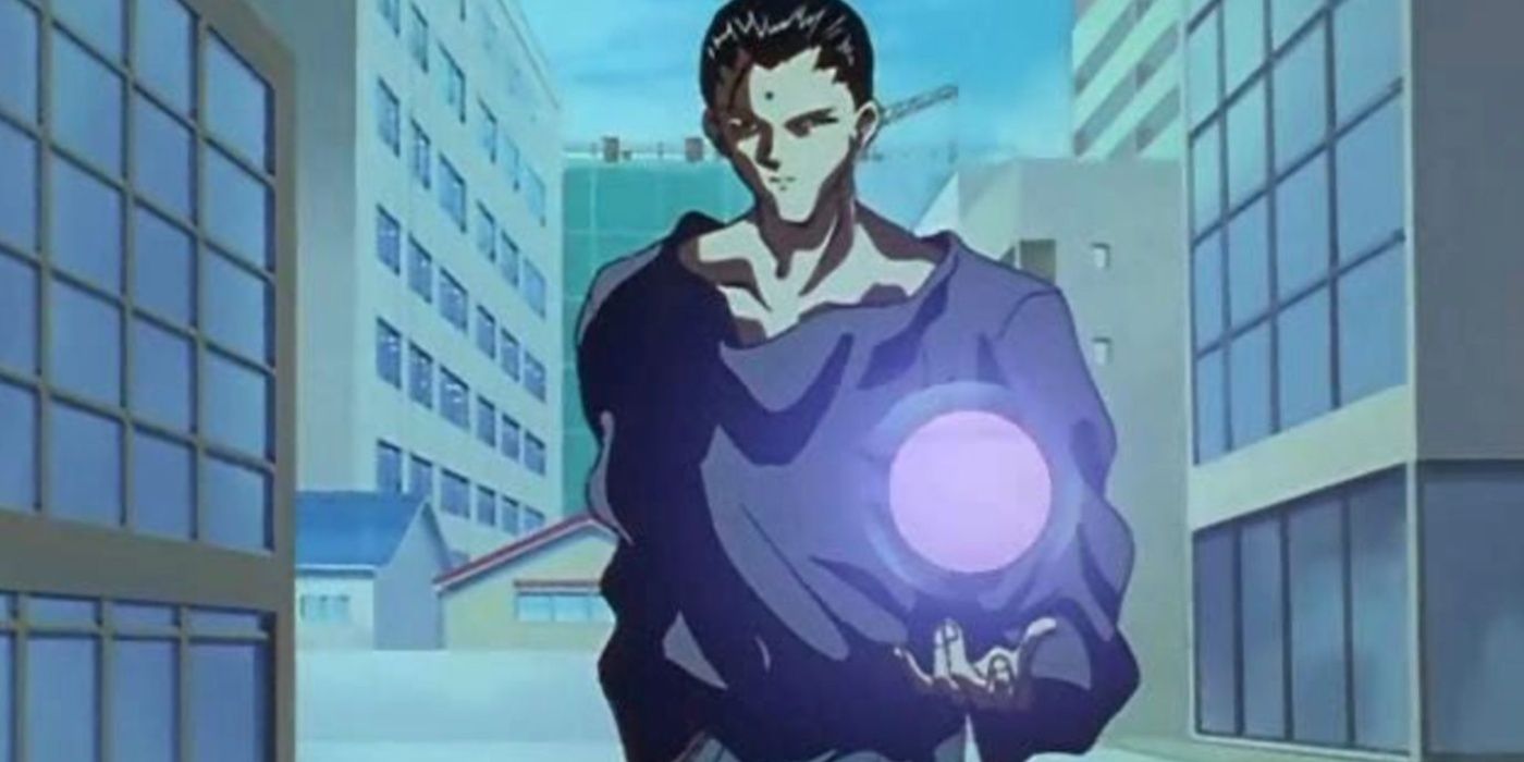 Shinobu Sensui conjura energia durante o arco Capítulo Negro de Yu Yu Hakusho.